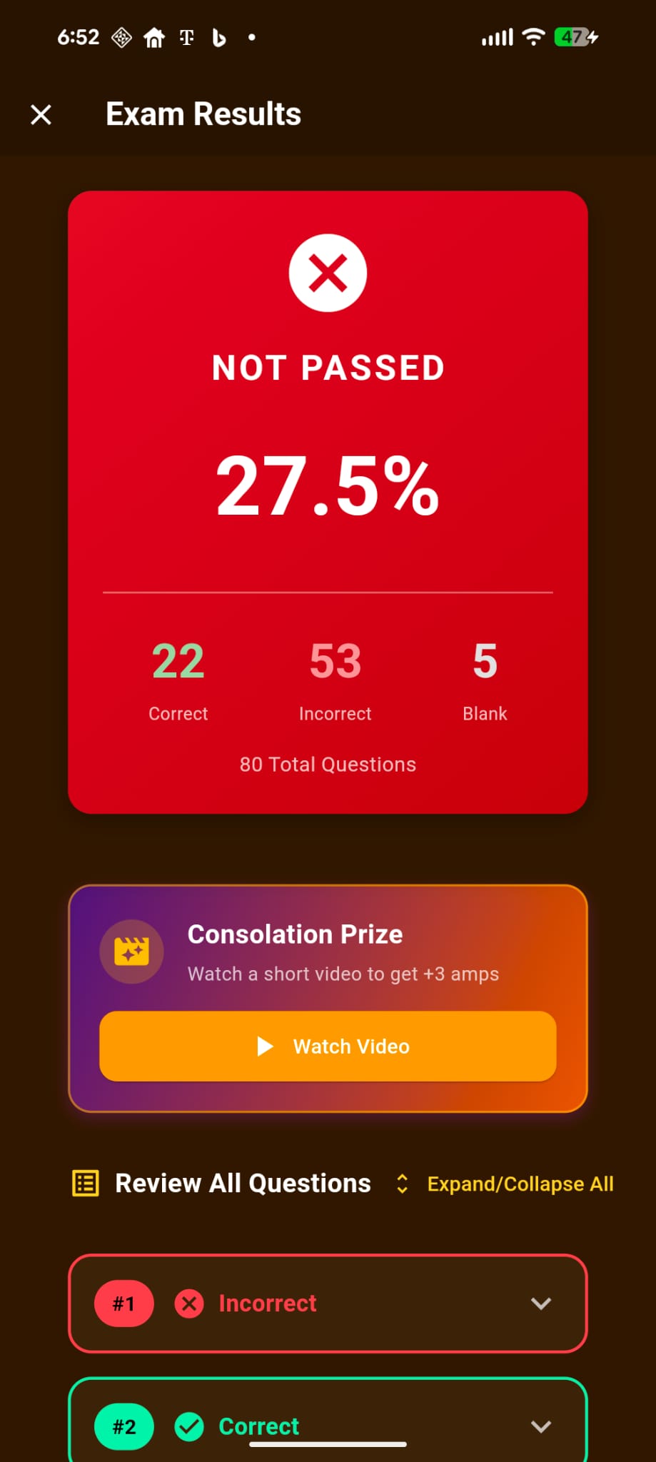 Exam Simulation Tablet View